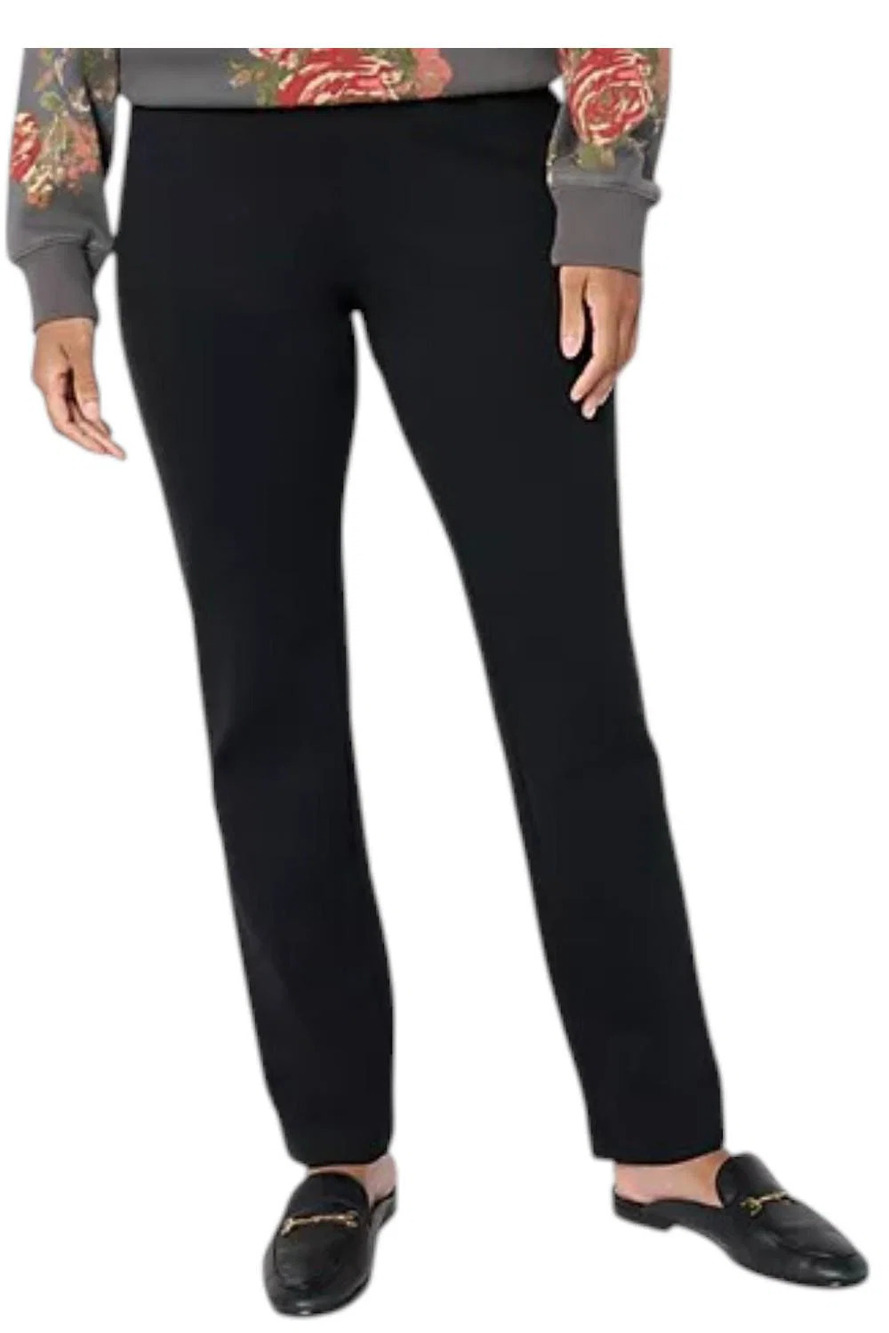 Coldwater Creek Women`s Ponte Slim-Leg Pants Black - Petite